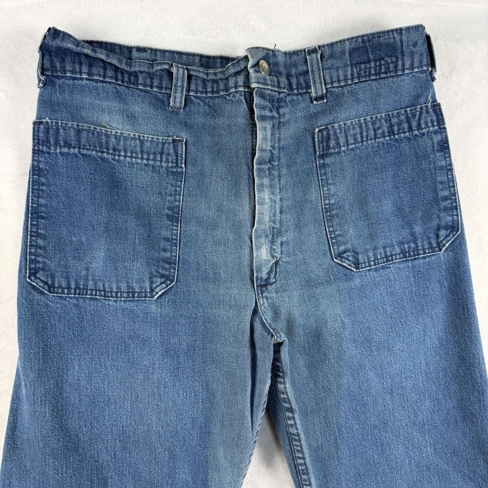 Vtg 60s Dungaree Jeans Men 30x33 Southern Apparel USA Flare Bell Boot CONE Denim